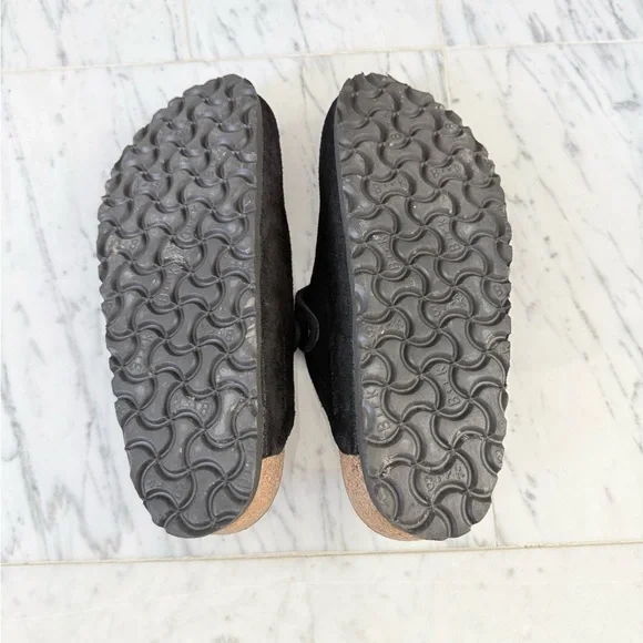 Black Suede Birkenstock Clogs - Picture 4 of 4